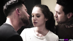 Gia Paige is close to tears while brutally DP'ed!