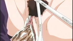 Roped anime gets fingered and hard poked by bandits in the outdoor