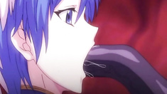 Cute anime coeds caught and drilled by tentacles monster