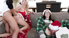 Nikki proposes a holiday foursome fuck fest