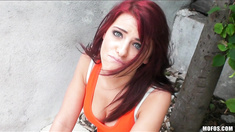 Beautiful redhead amateur fucks neighbor to get back at her BF