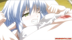 Bigboobs hentai with muzzle caught and hard poked until creampie